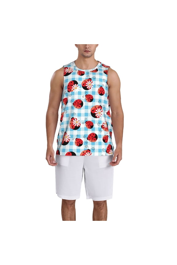 Flowers and Lady Bugs print basktball shirt for men and women, Unisex basketball jersey for Theme party-4X-Large