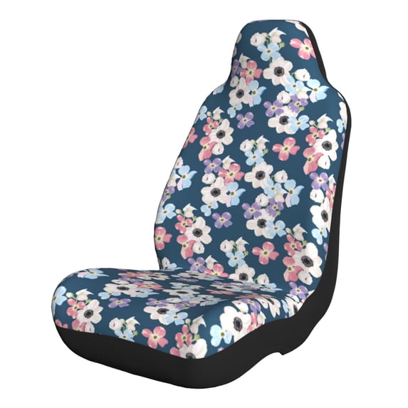 Honeii Flowers for Car Seat Covers Full Set, Seat Covers for Cars, Car Seat Protector Waterproof, Leather Car Seat Cushion-2 PCS