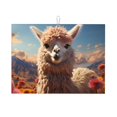thumbnail image 1 of Honeii Fluffy Alpaca Mountain Meadow Print Kitchen Drying Mat Coffee Bar Mat Hide Stain Coffee Maker Mat for Countertops Coffee Pot Dish Drying Mat, 1 of 7