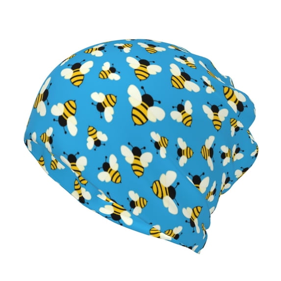 Honeii Flying Bees Print Winter Beanie Daily Hat - Thermal Polar Fleece Ski Running Hat Skull Cap for Men and Women,Beanie