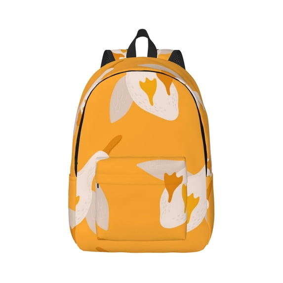 Honeii Flying Ducks Print Canvas College Laptop Backpack, Durable Rucksack Travel Notebook Bag School Backpack Book Bag for Men Women-Small