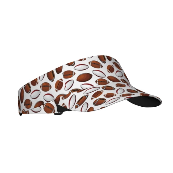 Honeii Football Print Adult Sunscreen Visor Cap, Adjustable Sun Protection Hat,Sun Visor Hats,UV Protection Outdoor Sports Golf Running Sun Caps