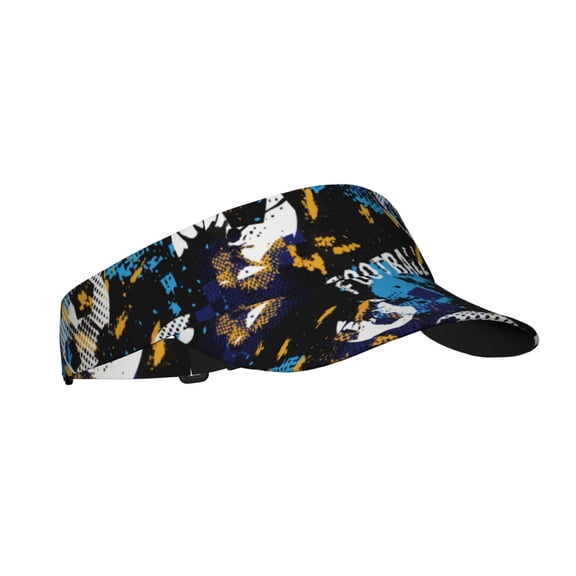Honeii Football Print Adult Sunscreen Visor Cap, Adjustable Sun Protection Hat,Sun Visor Hats,UV Protection Outdoor Sports Golf Running Sun Caps