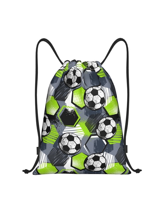 Football Print Drawstring Backpack,Drawstring Bags String Backpack Gym Cinch Sack Backpack Sport Bag Draw-Small