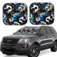 thumbnail image 1 of Honeii Football Print Foldable Car Sun Shade for Windshield, 2-Piece UV Protection Shade, Protects Car Interior, Ideal for Cars, Trucks, SUVs-Small, 1 of 6