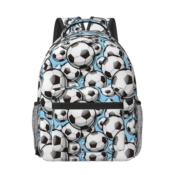 Honeii Football Soccer Ball Print Backpack for School,15.6 inch Laptop Back Pack for High School and College Students, Waterproof Computer Bookbag-One Size