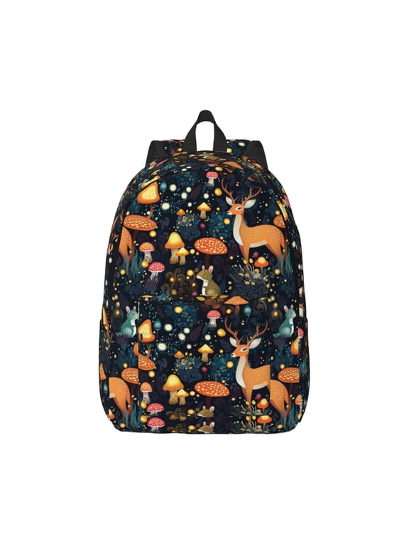 Forest Elf Print Canvas College Laptop Backpack, Durable Rucksack Travel Notebook Bag School Backpack Book Bag for Men Women-Small