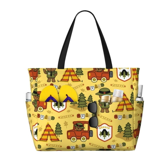 Honeii Forest Guard for Tote Bag with Adjustable Strap,Beach Bag, Waterproof Sandproof Beach Tote Bag, Large Capacity Foldable Beach Bags