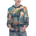 thumbnail image 1 of Honeii Forest Lake White Horse Pattern Womens Oversized Hoodies Long Sleeve Sweatshirts Pullover Fall Outfits with Pocket-Large, 1 of 7