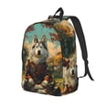 thumbnail image 1 of Honeii Forest Maple Leaf Husky Print Canvas Backpack for School & Outdoor,Laptop Excursion Backpack,Notebook School Bookbag For Men Women,for Work, Travel, and Everyday Use-Medium, 1 of 5