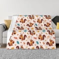 thumbnail image 1 of Honeii Forest Squirrel Nuts print throw blanket, crafted from cozy cotton flannel, offers versatile home decor as a bedding suitable for all seasons.-50"x40", 1 of 6