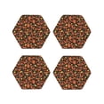 thumbnail image 1 of Honeii Forest Squirrel print Leather Coaster Set of 4, ideal for safeguarding your furniture from drinks spills and effortless cleanup-Hexagon, 1 of 6