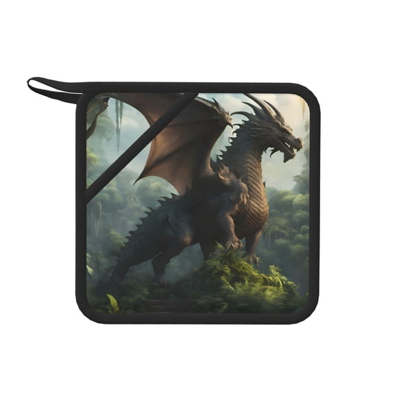 Honeii Forest Stone-Colored Dragon for Silicone Trivets for Hot Pots and Pans -Trivet Mat - Heat Resistant Silicone Trivet - Hot Plate Mats