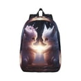 thumbnail image 1 of Honeii Fox Couple Print Canvas College Laptop Backpack, Durable Rucksack Travel Notebook Bag School Backpack Book Bag for Men Women-Small, 1 of 7