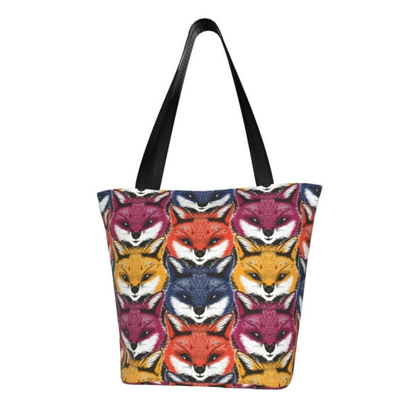 Honeii Fox Face Print Women Top Handle Satchel Handbags,Fashion Handbag,Messenger Tote Bag Purse for Women,Shoulder Bag Handbag for Travel, Work