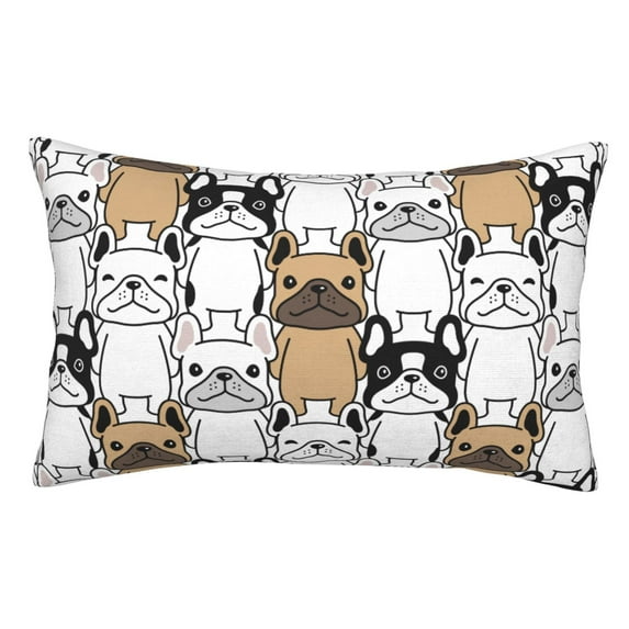 Honeii French Bulldog 2 Print Pillow Cases,Plush Throw Pillow Covers,Decorative Pillowcase for Sofa, Couch, Living Room-20"x30"
