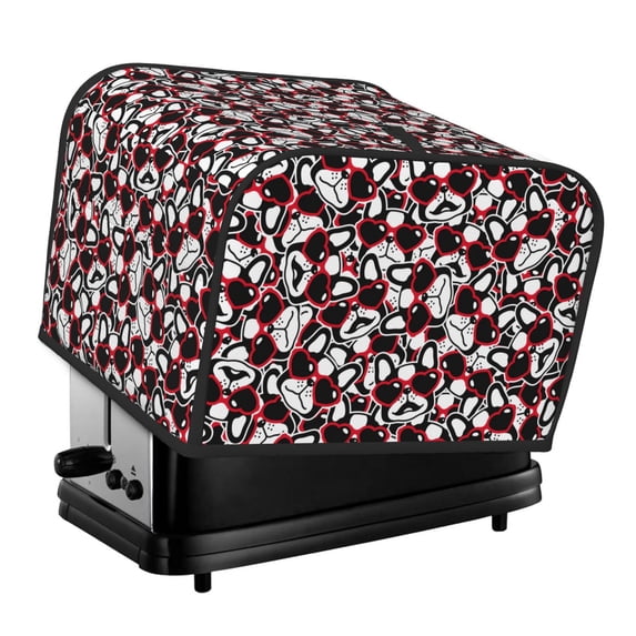 Honeii French Bulldog1 Print 4 slice Toaster Cover, Two Slice Toaster Dust-proof Cover For Kitchen Small Appliance and Fingerprint Protection