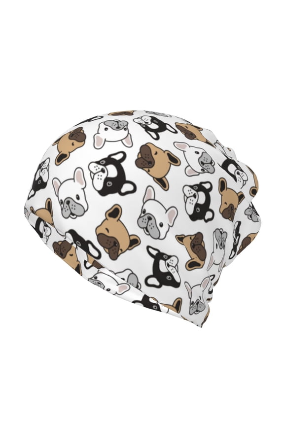 French Bulldog3 Print Winter Beanie Daily Hat - Thermal Polar Fleece Ski Running Hat Skull Cap for Men and Women,Beanie