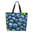 thumbnail image 1 of Honeii Fresh Blueberries Print Tote Bag for Women, Foldable Tote Bag Large Shoulder Bag Top Handle Handbag for Travel, Work, 1 of 8