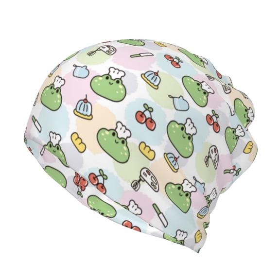 Honeii Frog Wear Chef Hat Print Winter Beanie Daily Hat - Thermal Polar Fleece Ski Running Hat Skull Cap for Men and Women,Beanie
