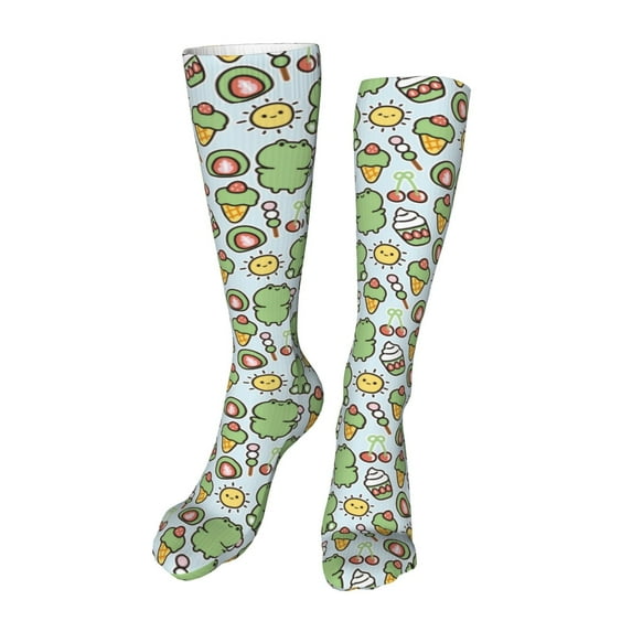 Honeii Frog With Sweet Print Calf Socks Sports Socks Seamless Toe, Trouser Socks,Knee High Long Socks for Women and Men-One Size