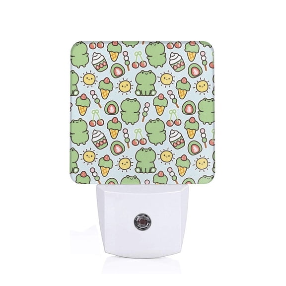 Honeii Frog With Sweet Print LED Night Light with Light Sensor, Night Lights Plug Into Wall,Ideal for Bedrooms and Hallways-US