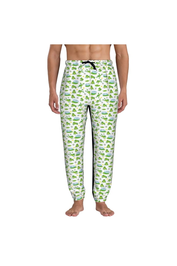 Frogs Jumping Print Mens Jogger Sweatpants, Men's Lounge Pants with Pockets-XX-Large