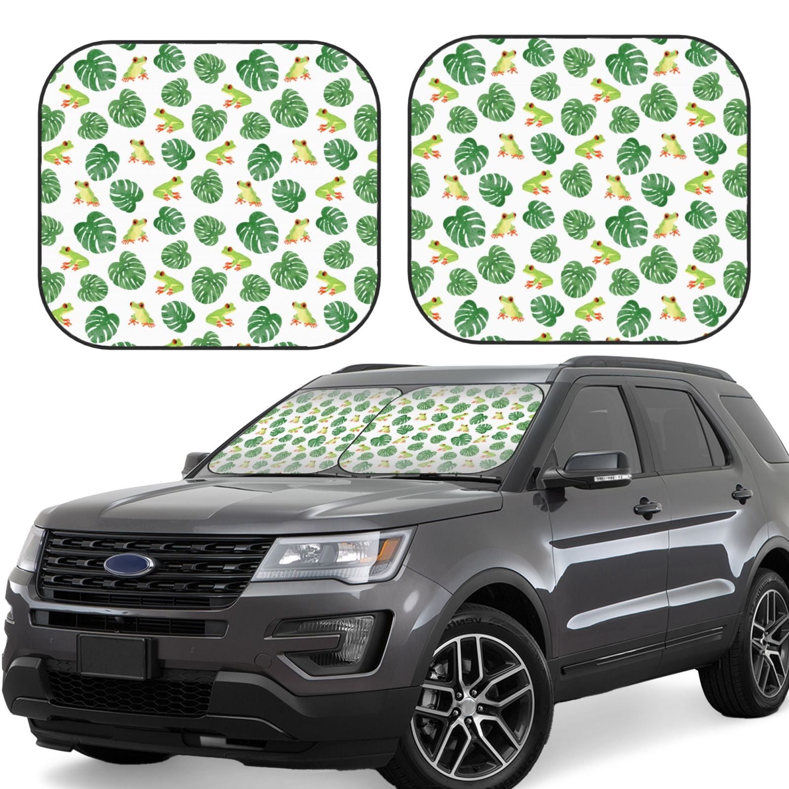 Heron Japanese Print Pattern Car Sun Shade