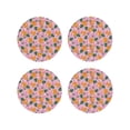 thumbnail image 1 of Honeii Fruit print Leather Coaster Set of 4, ideal for safeguarding your furniture from drinks spills and effortless cleanup-Round Shape, 1 of 6