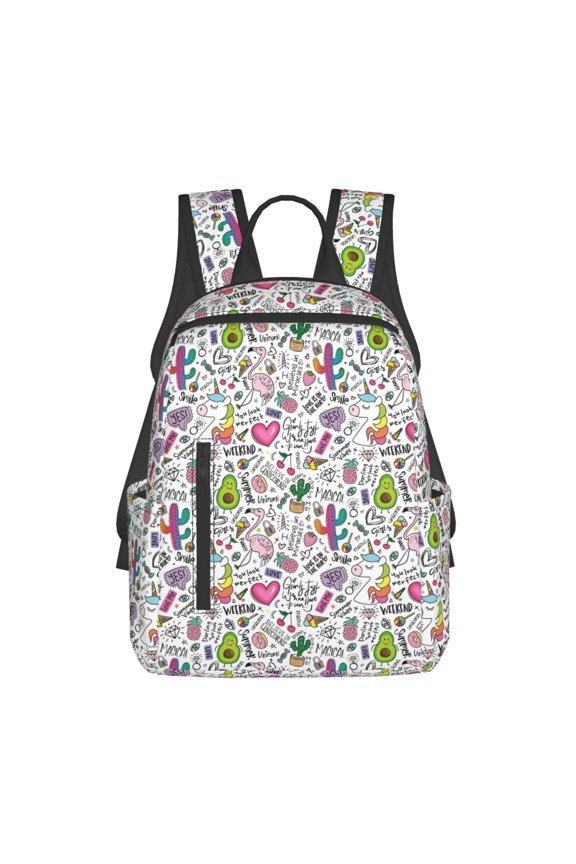 Fun Animal with Unicorn Print Lightweight Backpacks,Carry on Backpack,Durable Backpack for School, Work & Travel