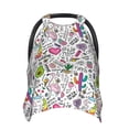 thumbnail image 1 of Honeii Fun Animal with Unicorn print 2-in-1 baby car seat canopy doubles as a nursing cover, fitting both genders & measuring 39x27.5in, 1 of 7