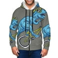 thumbnail image 1 of Honeii Fun Riding Dinosaur Print Hoodies for Men, Pullover & Full Zip, Breathable Zip up Hoodie, Sweatshirt-3X-Large, 1 of 5