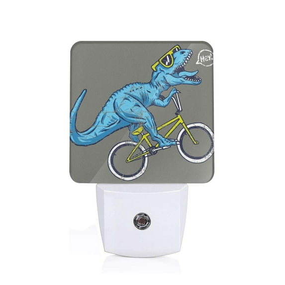 Honeii Fun Riding Dinosaur Print LED Night Light with Light Sensor, Night Lights Plug Into Wall,Ideal for Bedrooms and Hallways-EU