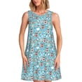 thumbnail image 1 of Honeii Funny Cartoon Animals Print Women's Sleeveless Dress, Loose Fit Casual Dress for Women, Summer Fashion Dress, 1 of 7