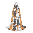thumbnail image 1 of Honeii Funny Cats Print Poncho Cape, Cloak Coat, Snuggly Hooded Wearable Blanket, Hooded Cape For Teenagers,Halloween Costumes-Large, 1 of 7