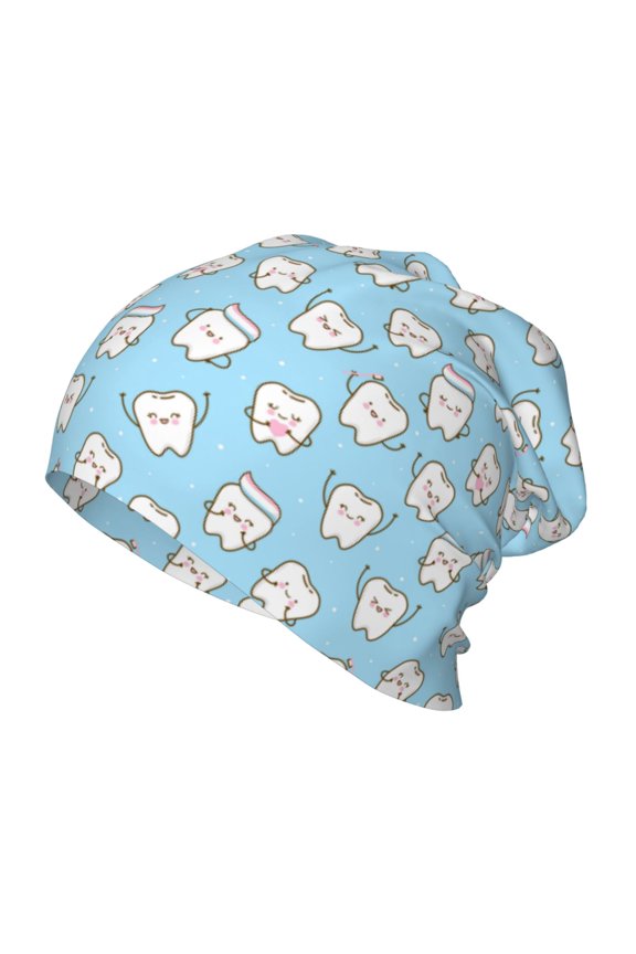 Cute Teeth Print Kids Knit Beanie Watch Hat ,Knit Cap for Boys and Girls