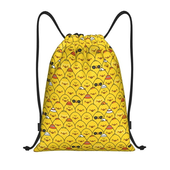 Honeii Funny Ducks Print Drawstring Backpack,Drawstring Bags String Backpack Gym Cinch Sack Backpack Sport Bag Draw-Medium