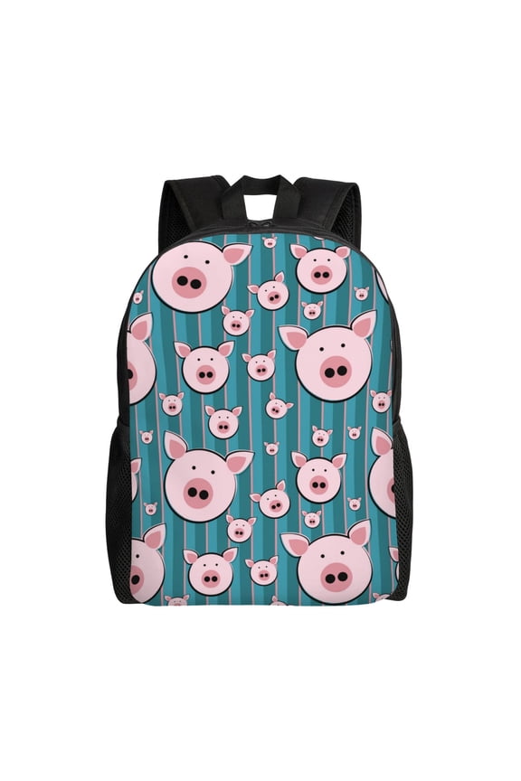 Funny Pig Faces Print Laptop Backpack for Work, College, Travel, Daily Backpacks for Men Women, Sport Rucksack,Computer Bag