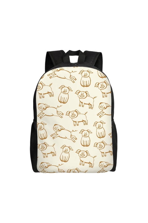 Funny Pigs Print Laptop Backpack for Work, College, Travel, Daily Backpacks for Men Women, Sport Rucksack,Computer Bag