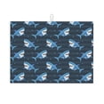 thumbnail image 1 of Honeii Funny Sharks Print Kitchen Drying Mat Coffee Bar Mat Hide Stain Coffee Maker Mat for Countertops Coffee Pot Dish Drying Mat, 1 of 7