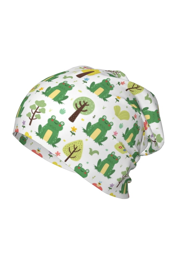 Funny Toad Print Kids Knit Beanie Watch Hat ,Knit Cap for Boys and Girls