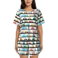thumbnail image 1 of Honeii Funny Transport for Women's Summer Pajama Set featuring Soft Short Sleeve Shirt & Matching Bottoms with Convenient Pockets for Relaxed Home Wear-XX-Large, 1 of 6