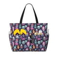 thumbnail image 1 of Honeii Funny colorful skull ghost for Tote Bag with Adjustable Strap,Beach Bag, Waterproof Sandproof Beach Tote Bag, Large Capacity Foldable Beach Bags, 1 of 7