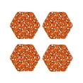 thumbnail image 1 of Honeii Funny corn spider web Print Leather Coaster Set of 4, Ideal for Safeguarding Your Furniture from Drinks Spills and Effortless Cleanup-Hexagon, 1 of 6