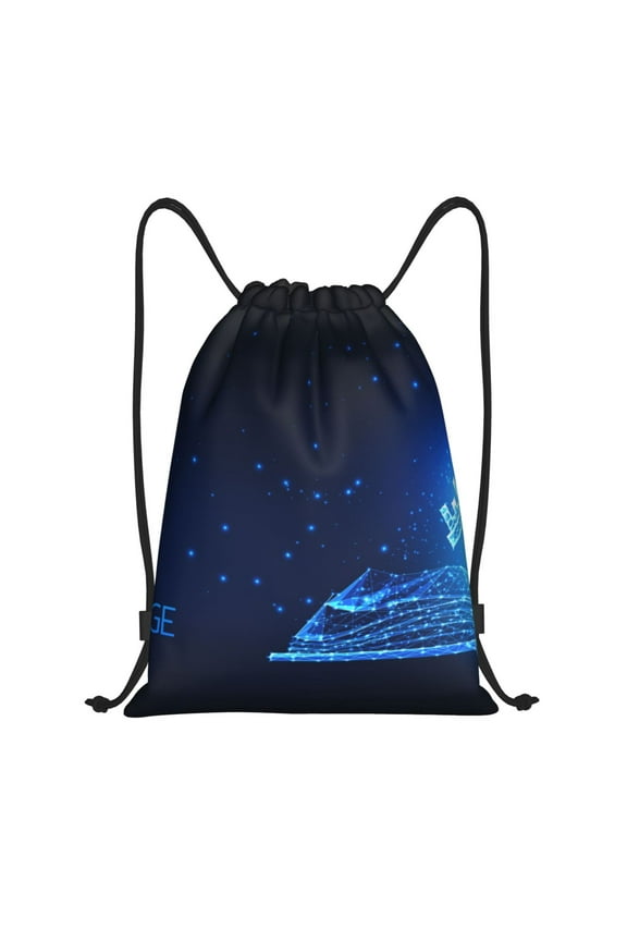 Futuristic Book Knowledge Print Drawstring Backpack,Drawstring Bags String Backpack Gym Cinch Sack Backpack Sport Bag Draw-