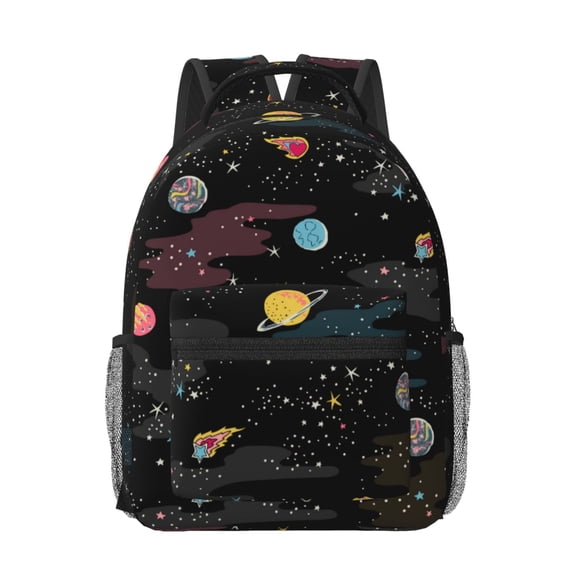 Honeii Galaxy Print Backpack for School,15.6 inch Laptop Back Pack for High School and College Students, Waterproof Computer Bookbag-One Size