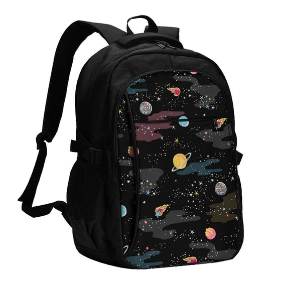 Honeii Galaxy for Travel Laptop Backpack, Business Laptops Backpack with USB Charging Port, College High School Computer Bag for Men Women