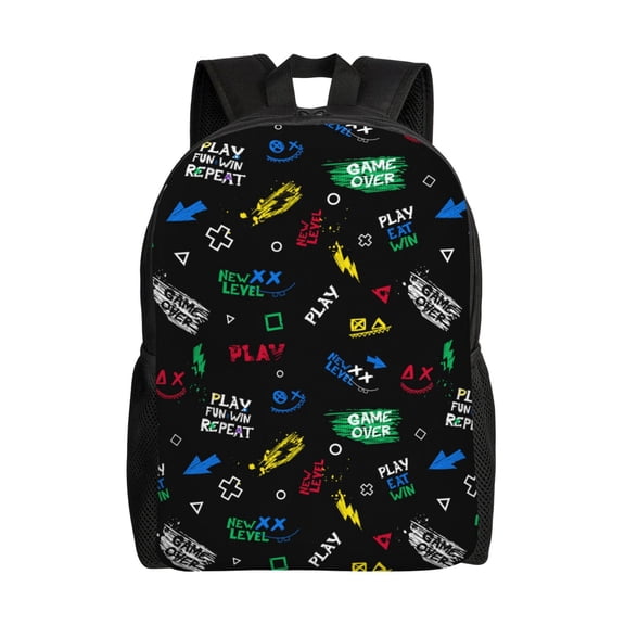 Honeii Gamepads Print Laptop Backpack for Work, College, Travel, Daily Backpacks for Men Women, Sport Rucksack,Computer Bag