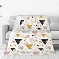 thumbnail image 1 of Honeii Geometric Triangle Print Fleece Blanket - Throw Blanket for Bed, Sofa, Couch, Camping, and Travel , Microplush Ultra Soft Warm Blanket-60"x50", 1 of 7