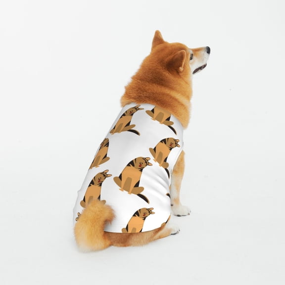 Honeii German Shepherd Dog Pattern 100% Cotton Dog Clothes Dog Costumes Doggie Shirts Puppy Shirt Pet Vest Tank Top Cat Tee-3X-Large